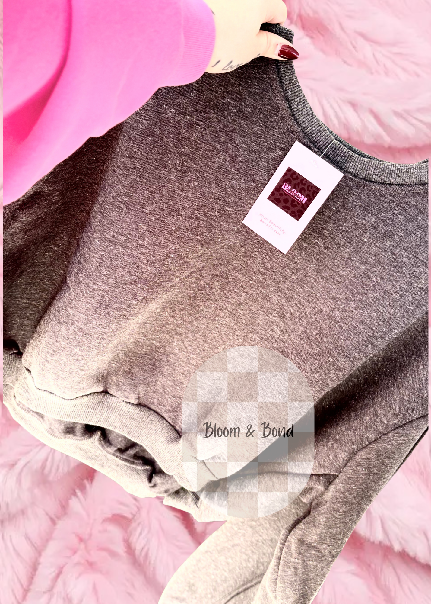 Charcoal Cropped Sweatshirt