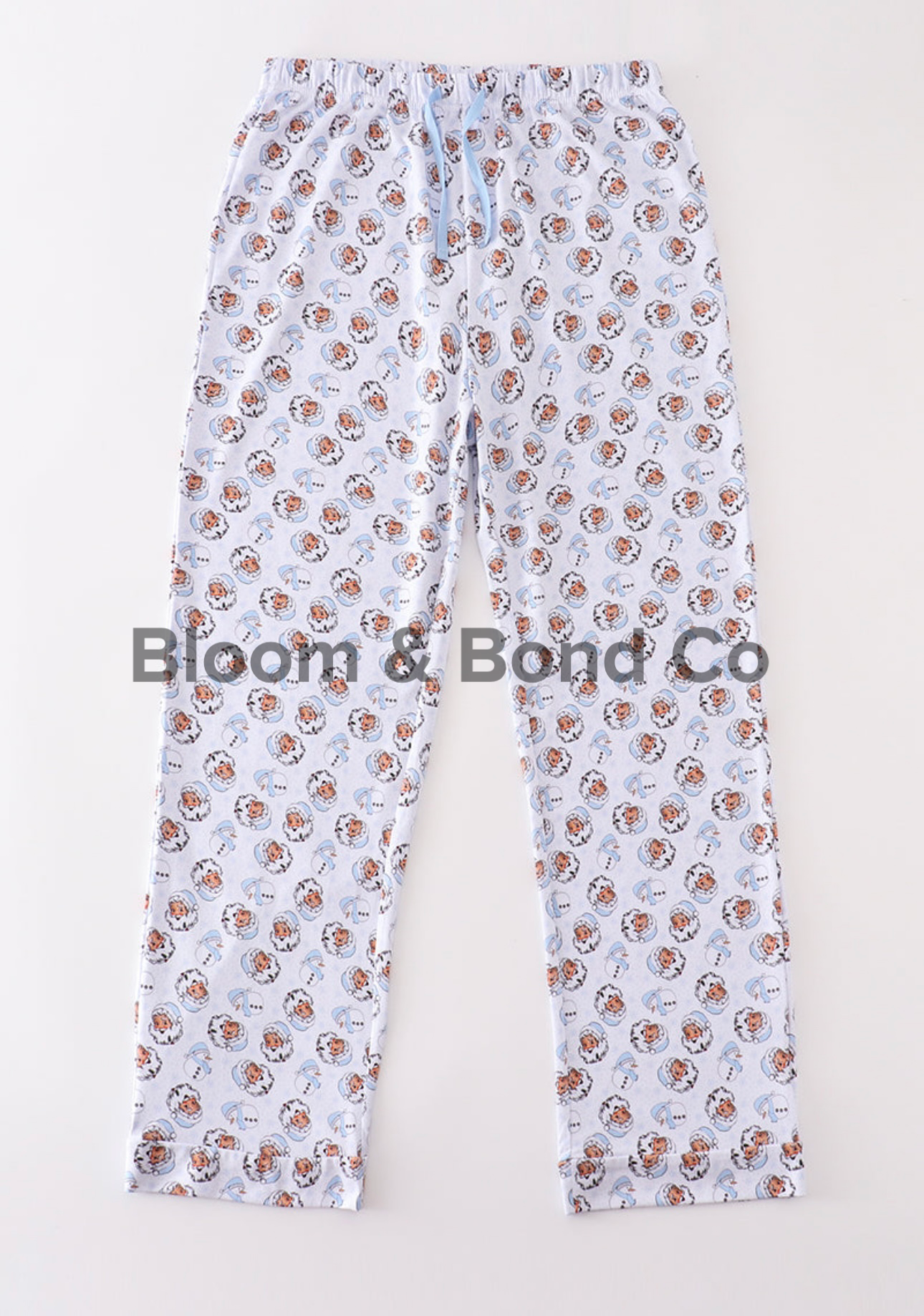 Blue Christmas Santa Men PJ Pants