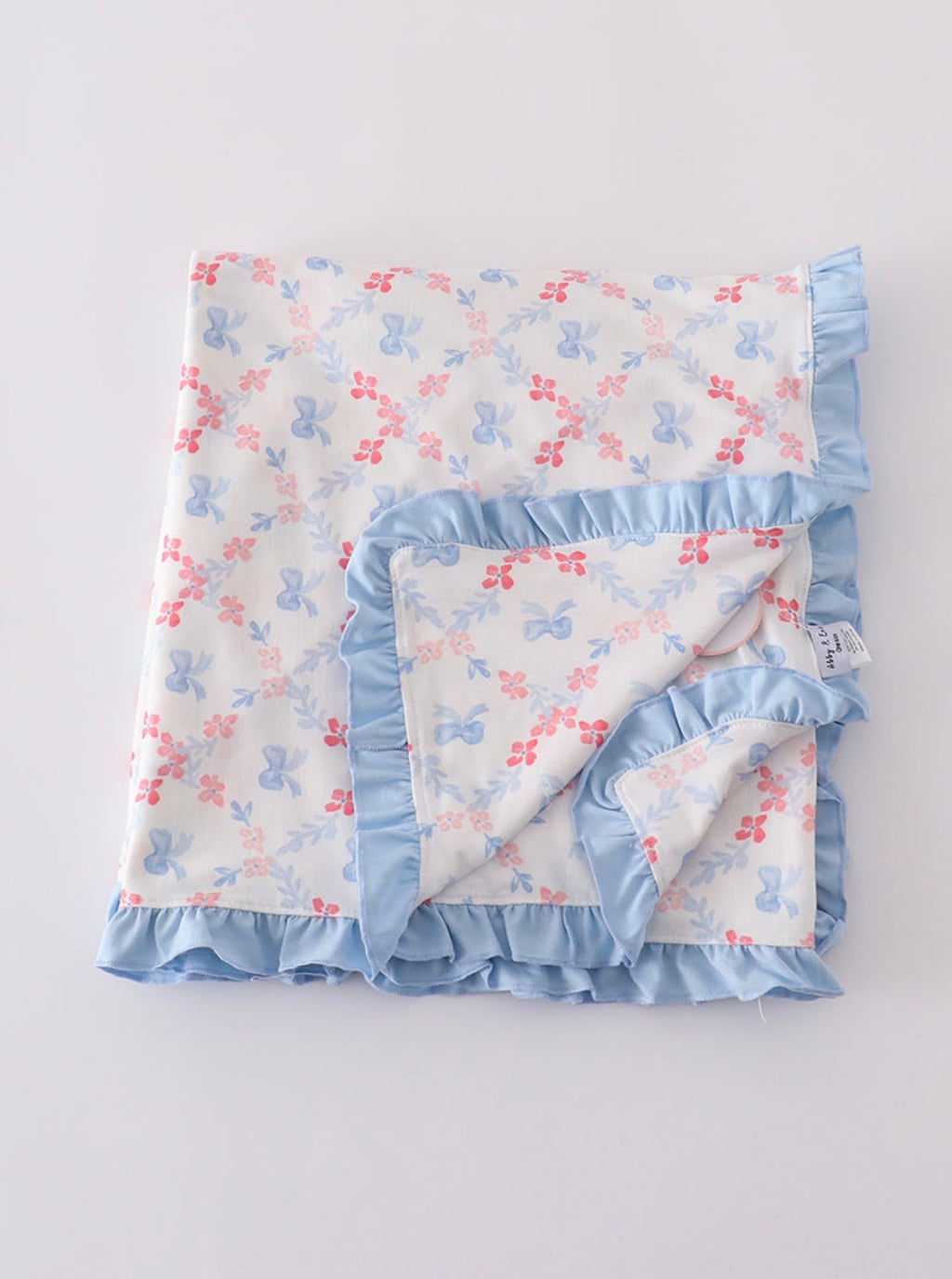 Blue Bow Lattice Print Blanket