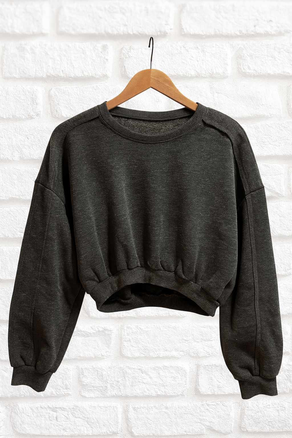 Charcoal Cropped Sweatshirt