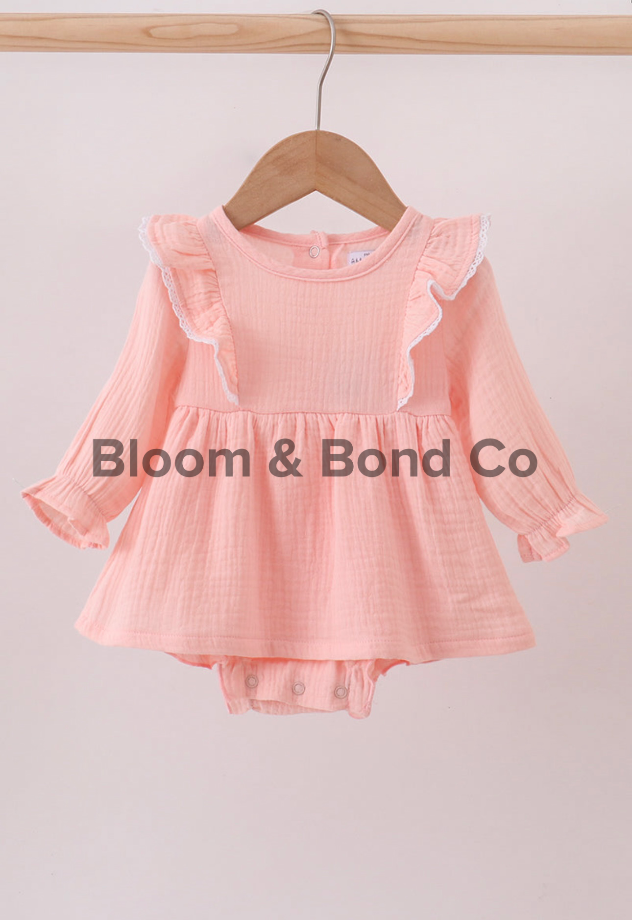 Pink Ruffle Muslin Romper
