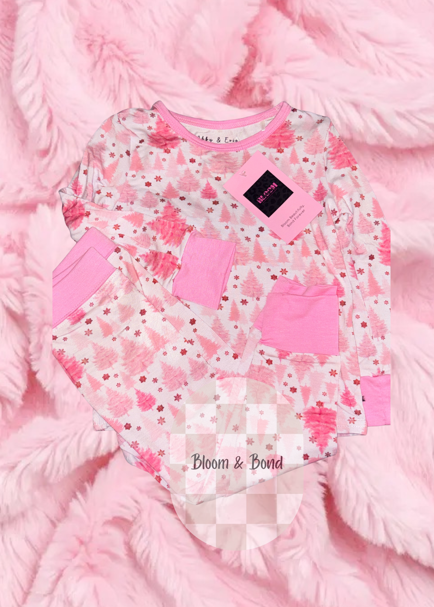 Pink Christmas Bamboo PJ Set