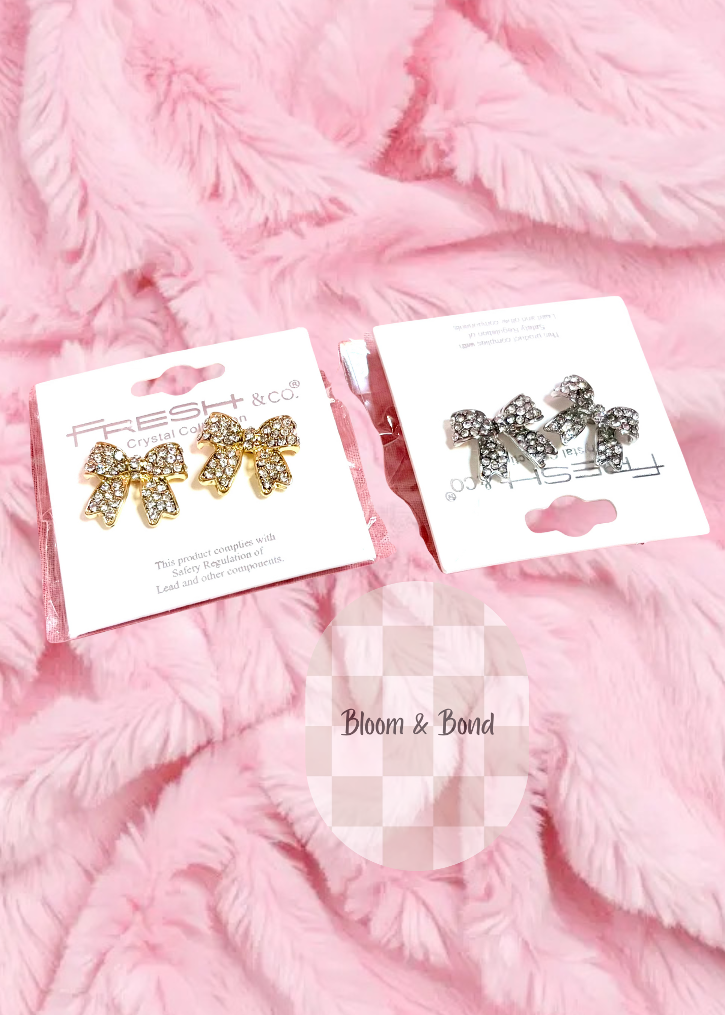 Rhinestone Bow Earrings
