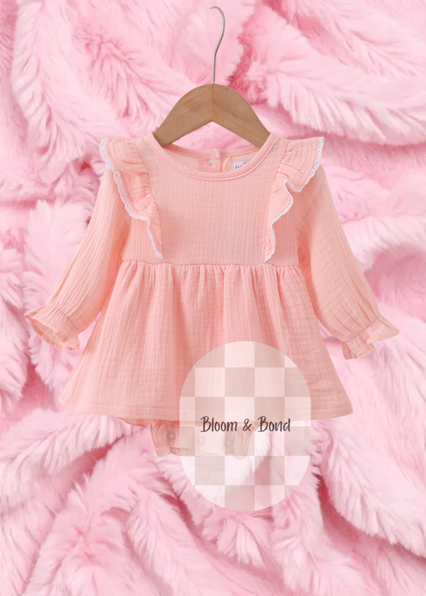 Pink Ruffle Muslin Romper
