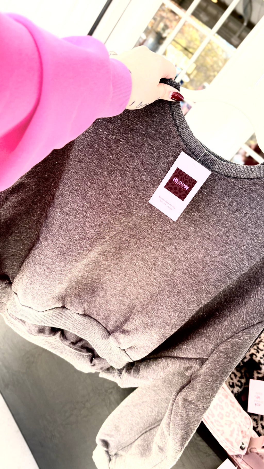 Charcoal Cropped Sweatshirt