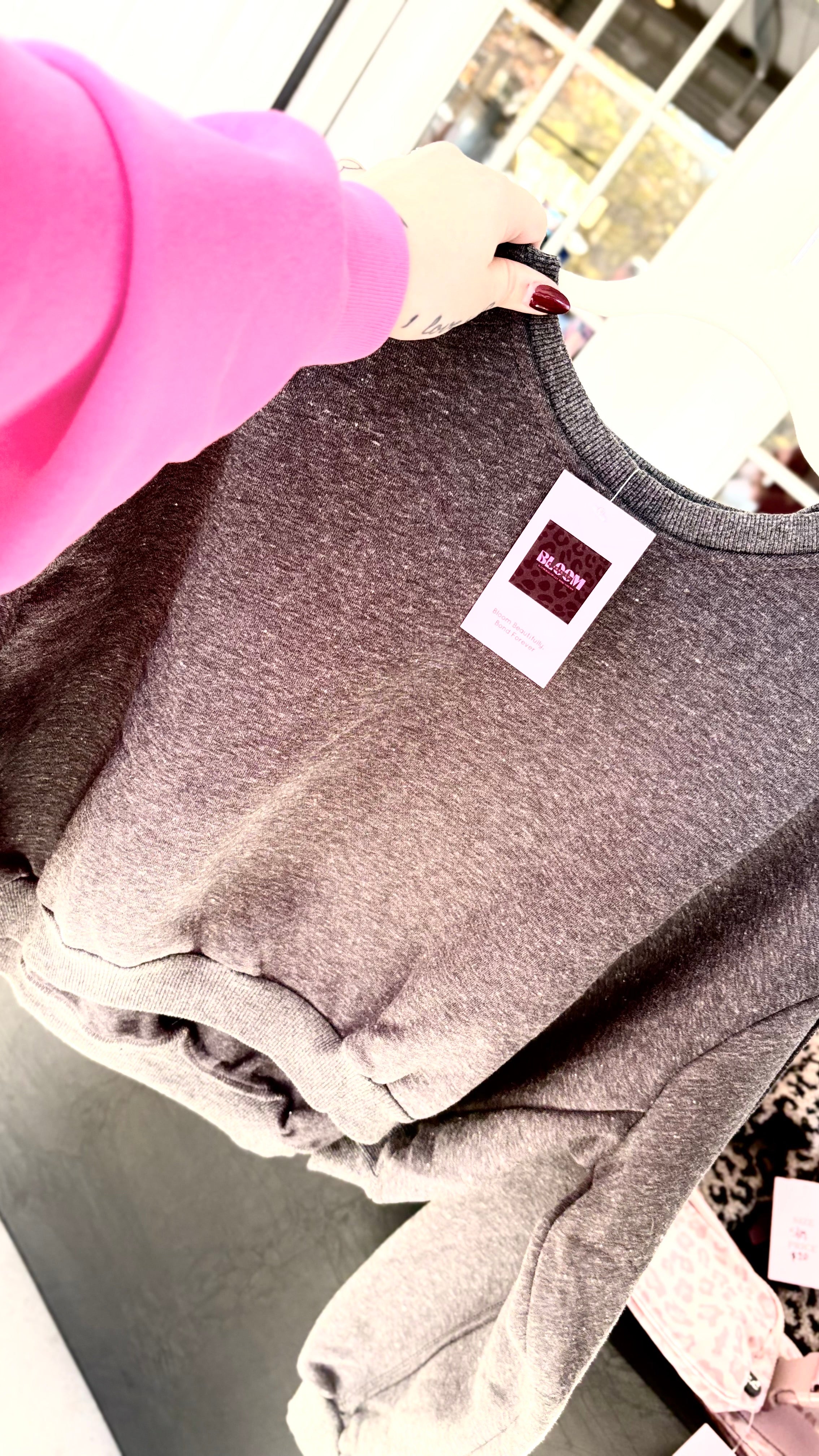 Charcoal Cropped Sweatshirt