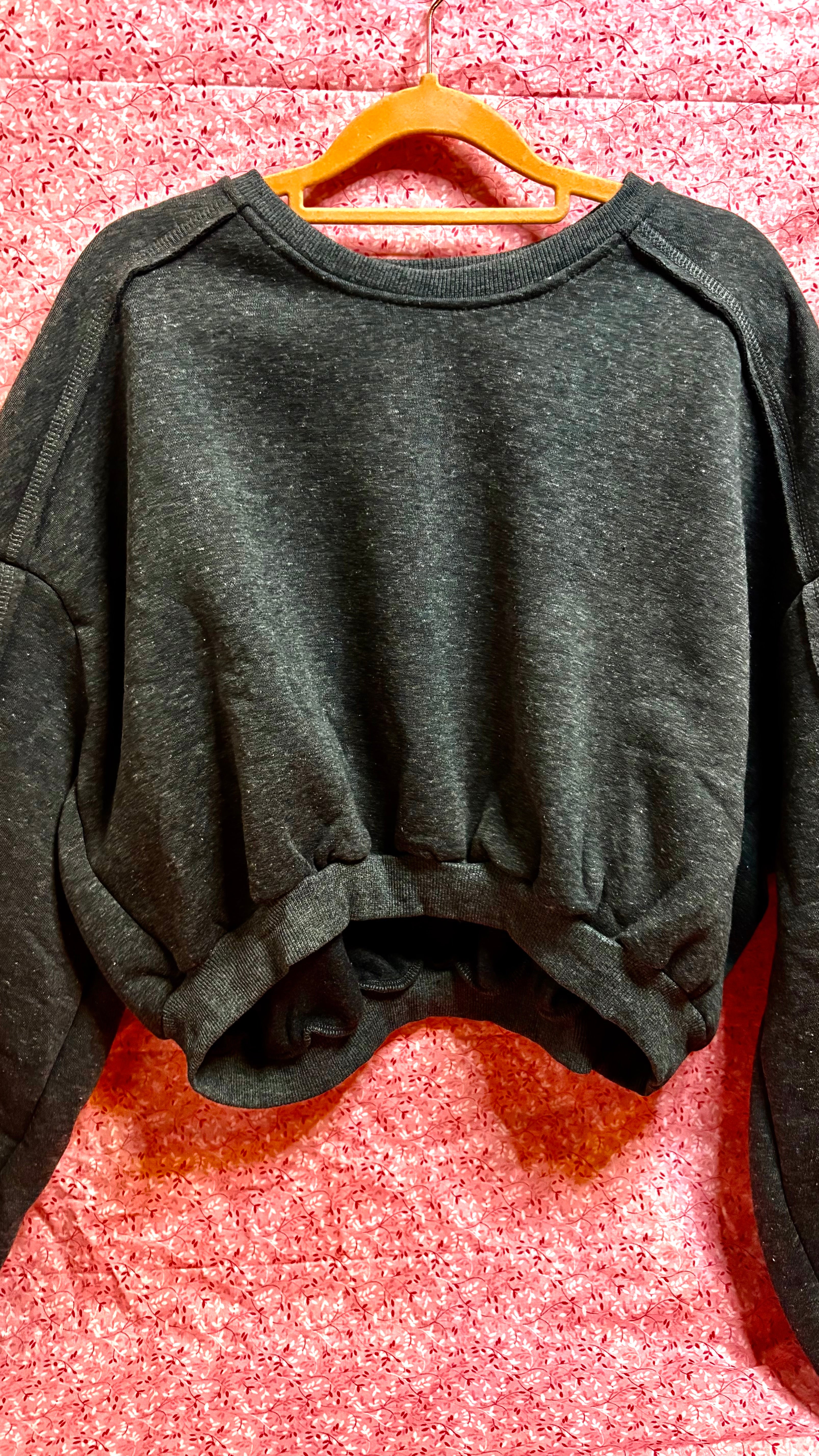 Charcoal Cropped Sweatshirt