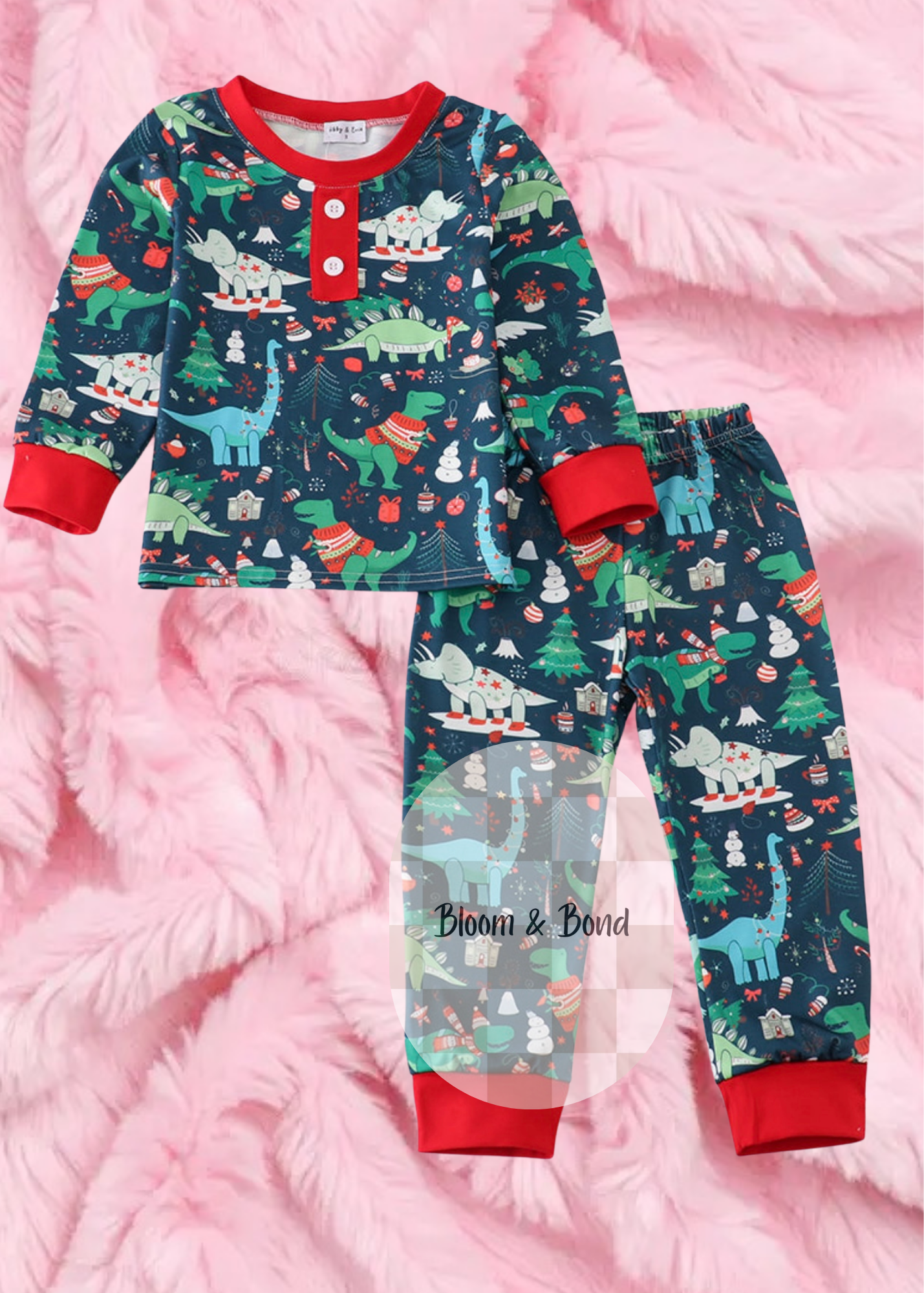 Christmas Dinosaur PJ Set