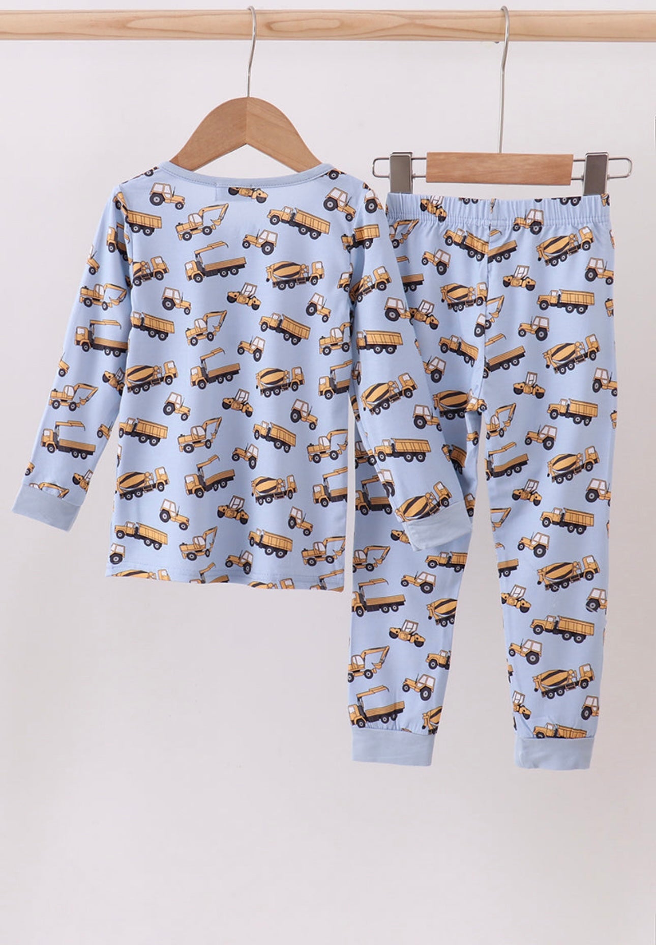 Blue Excavator Bamboo PJ Set