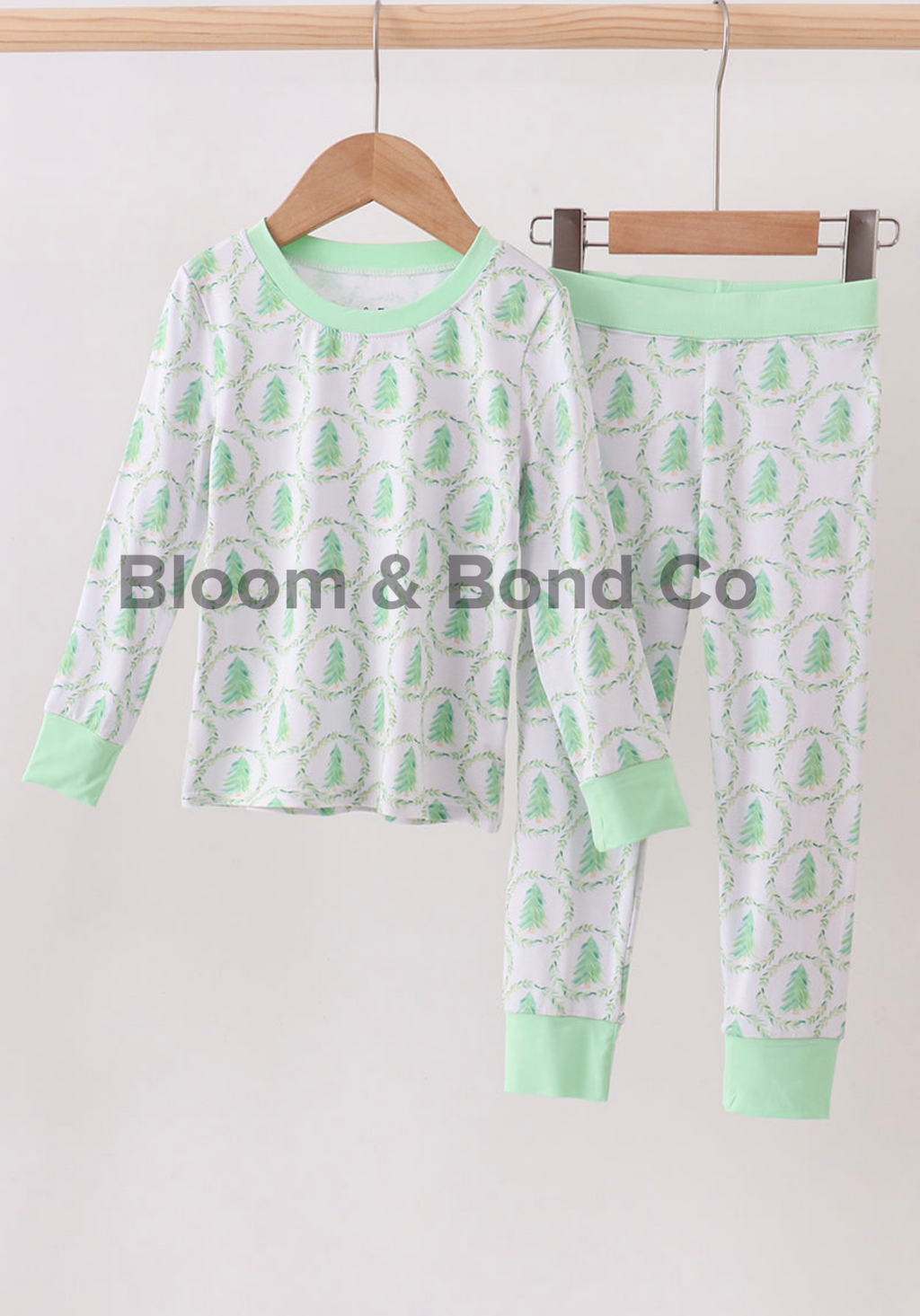 Green Christmas Bamboo PJ Set