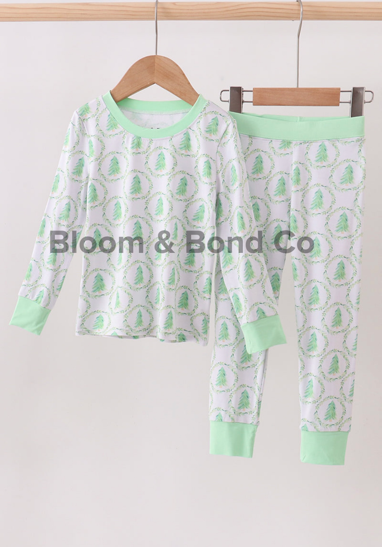 Green Christmas Bamboo PJ Set